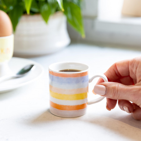 KitchenCraft Espresso Mug - Soleada Stripe Design