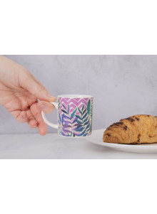 KitchenCraft Espresso Mug - Exotic Leaves Design