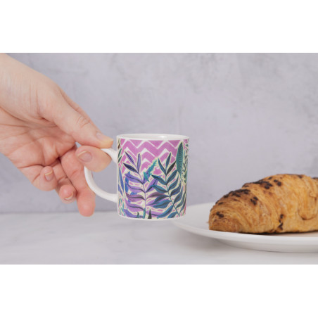 KitchenCraft Espresso Mug - Exotic Leaves Design