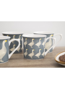 KitchenCraft Fluted Mug Set - Geese Design