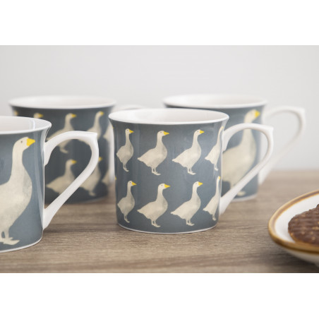 KitchenCraft Fluted Mug Set - Geese Design