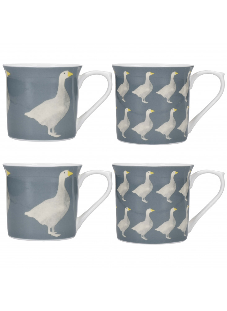 KitchenCraft Fluted Mug Set - Geese Design