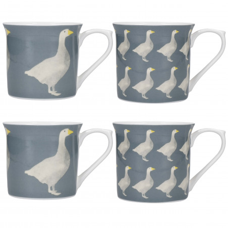 KitchenCraft Fluted Mug Set - Geese Design