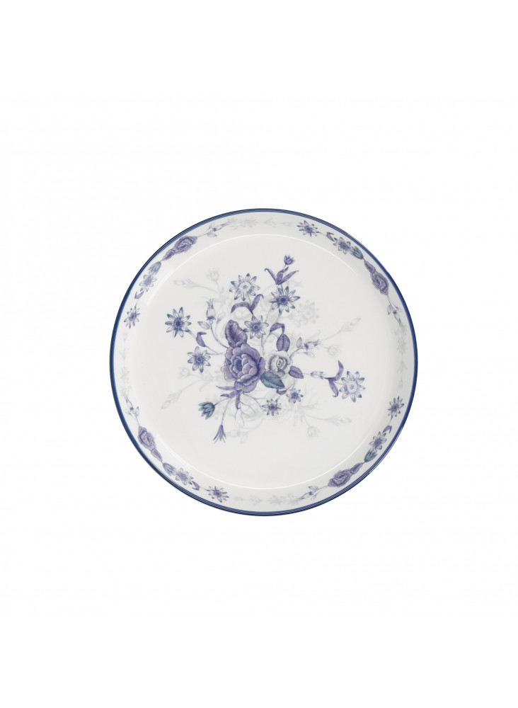 London Pottery Blue Rose Ceramic Cake Plate