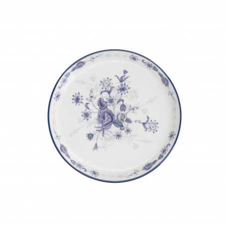 London Pottery Blue Rose Ceramic Cake Plate