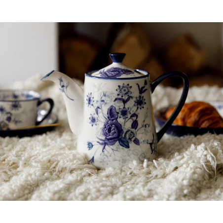 London Pottery Blue Rose 900ml Ceramic Teapot