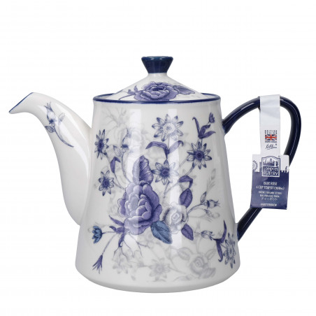 London Pottery Blue Rose 900ml Ceramic Teapot