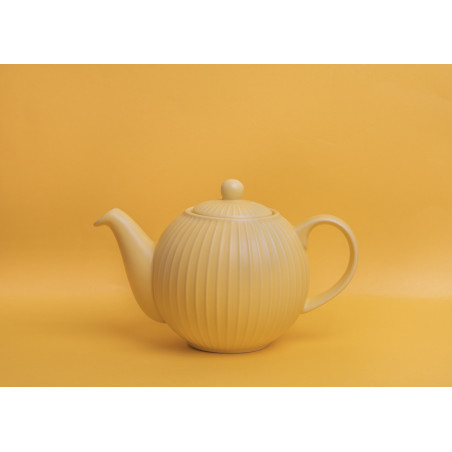 London Pottery Globe Textured Teapot with Strainer, 4-Cup, Yellow