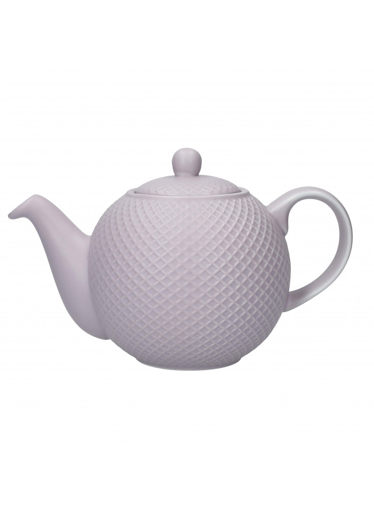 London Pottery Globe Textured Teapot with Strainer, 4-Cup, Lilac