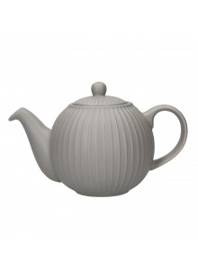 London Pottery Globe Textured Teapot with Strainer, 4-Cup, Grey