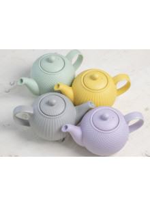 London Pottery Globe Textured Teapot with Strainer, 4-Cup, Grey