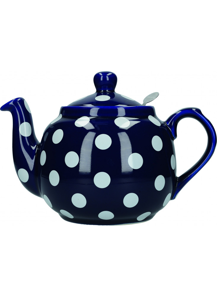 London Pottery Farmhouse 4 Cup Teapot Blue With White Spots