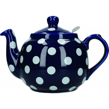 London Pottery Farmhouse 4 Cup Teapot Blue With White Spots