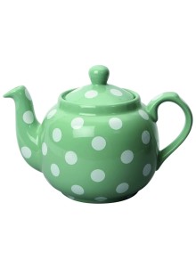 London Pottery Farmhouse 4 Cup Teapot Green With White Spots