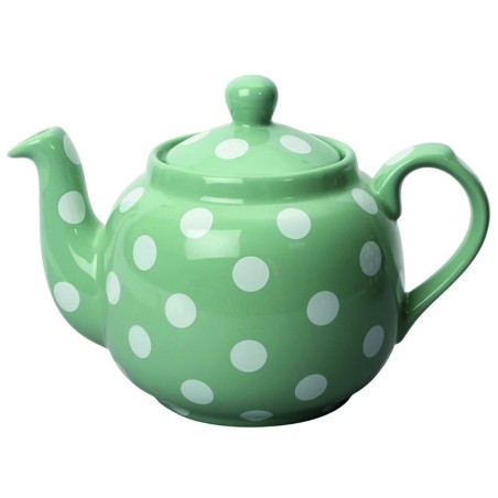 London Pottery Farmhouse 4 Cup Teapot Green With White Spots