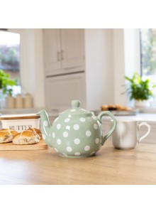 London Pottery Farmhouse 4 Cup Teapot Green With White Spots