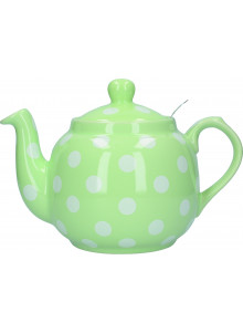 London Pottery Farmhouse 4 Cup Teapot Peppermint With White Spots