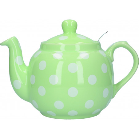 London Pottery Farmhouse 4 Cup Teapot Peppermint With White Spots