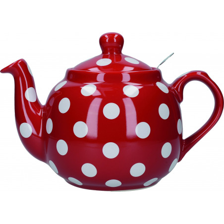 London Pottery Farmhouse 4 Cup Teapot Red With White Spots