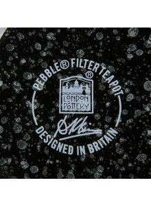 London Pottery Pebble Filter 4-Cup Flecked Black Teapot
