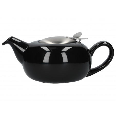 London Pottery Pebble Filter 4-Cup Gloss Black Teapot