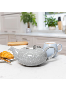 London Pottery Pebble Filter 4-Cup Flecked Grey Teapot