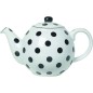 London Pottery Globe 2 Cup Teapot White With Black Spots