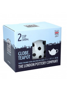 London Pottery Globe 2 Cup Teapot White With Black Spots
