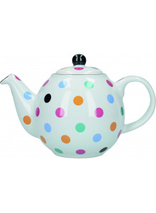 London Pottery Globe 2 Cup Teapot White Multi Spot