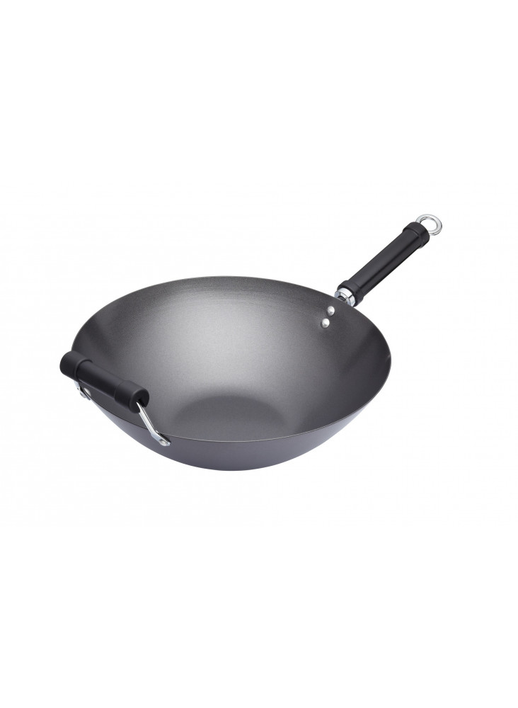 World of Flavours Oriental Carbon Steel 35.5cm Non-Stick Wok