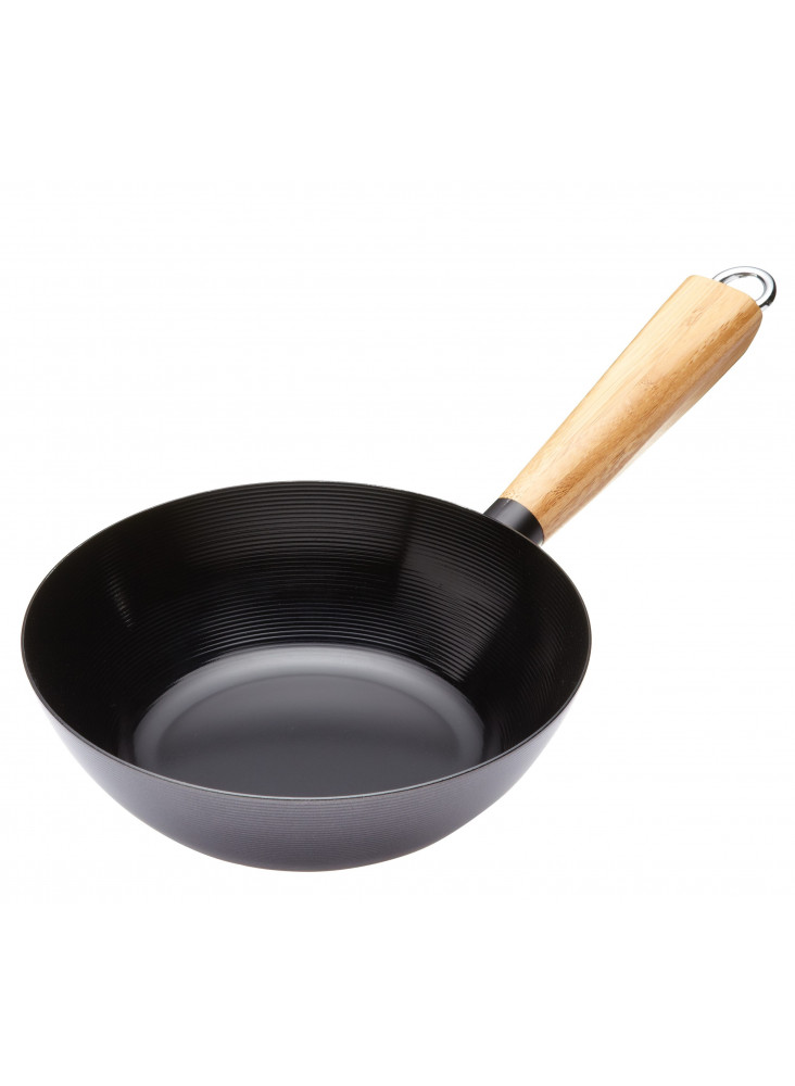 World of Flavours Oriental Carbon Steel 20cm Non-Stick Wok