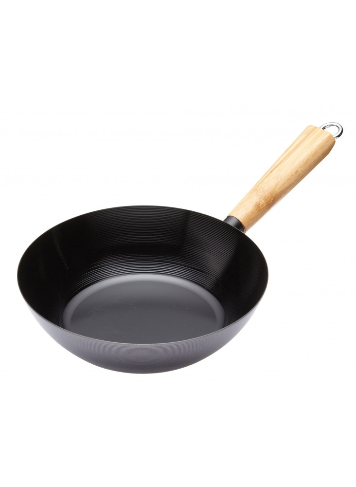 World of Flavours Oriental Carbon Steel 25cm Non-Stick Wok