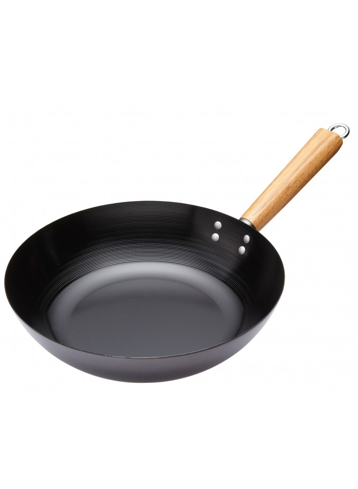 World of Flavours Oriental Carbon Steel 30cm Non-Stick Wok