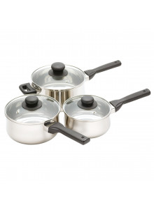 KitchenCraft Jury Stainless Steel Three Piece Saucepan Set