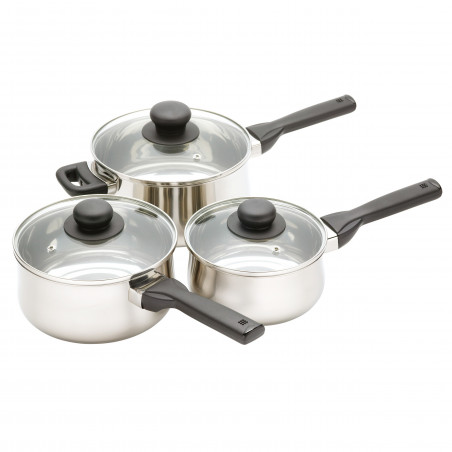 KitchenCraft Jury Stainless Steel Three Piece Saucepan Set