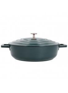 MasterClass Cast Aluminium Shallow 4 Litre Casserole Dish - Hunter Green