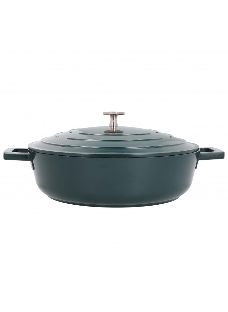 MasterClass Cast Aluminium Shallow 4 Litre Casserole Dish - Hunter Green