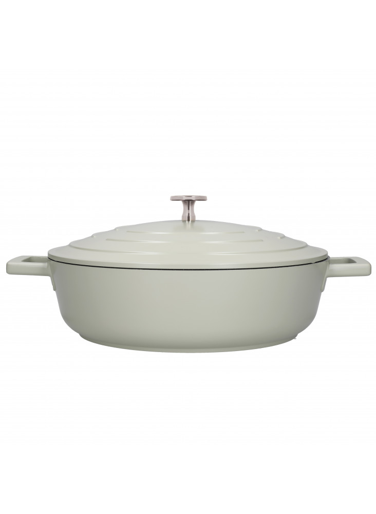 MasterClass Cast Aluminium Shallow 4 Litre Casserole Dish - Mint Green