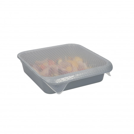 MasterClass Silicone Stretch Lids, 4 Piece Set of 19.5 cm Square Food Covers