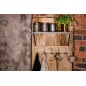 Industrial Kitchen Wall-Mounted Shelf with Hooks