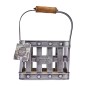 Industrial Kitchen Metal and Mango Wood Condiment Caddy