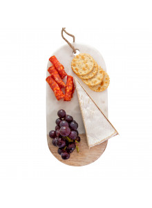 MasterClass Gourmet Prep & Serve Marble & Wood Rectangular Serving Board