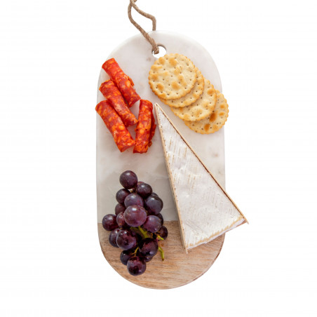 MasterClass Gourmet Prep & Serve Marble & Wood Rectangular Serving Board