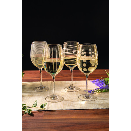 Mikasa Cheers Metallic Gold Set Of 4 14Oz Wine Glasses