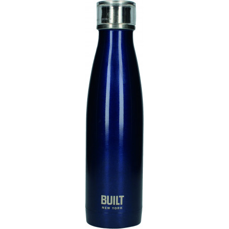 Built 500ml Double Walled Stainless Steel Water Bottle Midnight Blue