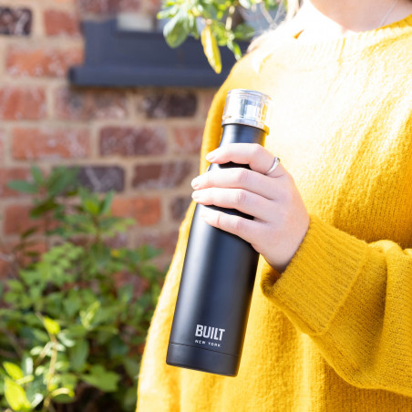 Built 500ml Double Walled Stainless Steel Water Bottle - Black