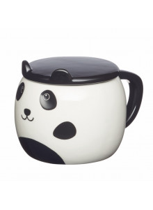 KitchenCraft Painted Ceramic Novelty Panda Mug with Lid