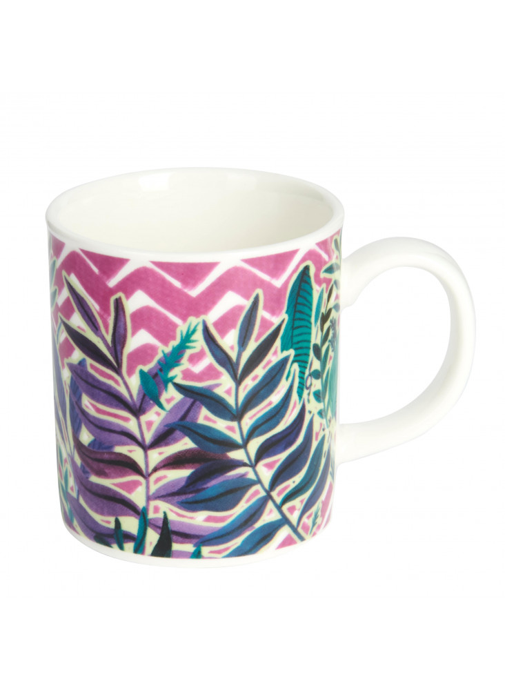 KitchenCraft Espresso Mug - Exotic Leaves Design