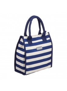 KitchenCraft Lulworth 4 Litre Blue Stripe Lunch / Snack Cool Bag