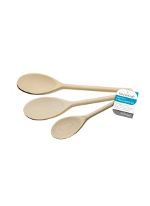 KitchenCraft Set of Three Beech Wood Spoons